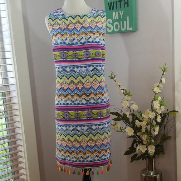 madison leigh Dresses & Skirts - Madison Leigh Neon Tassel Dress